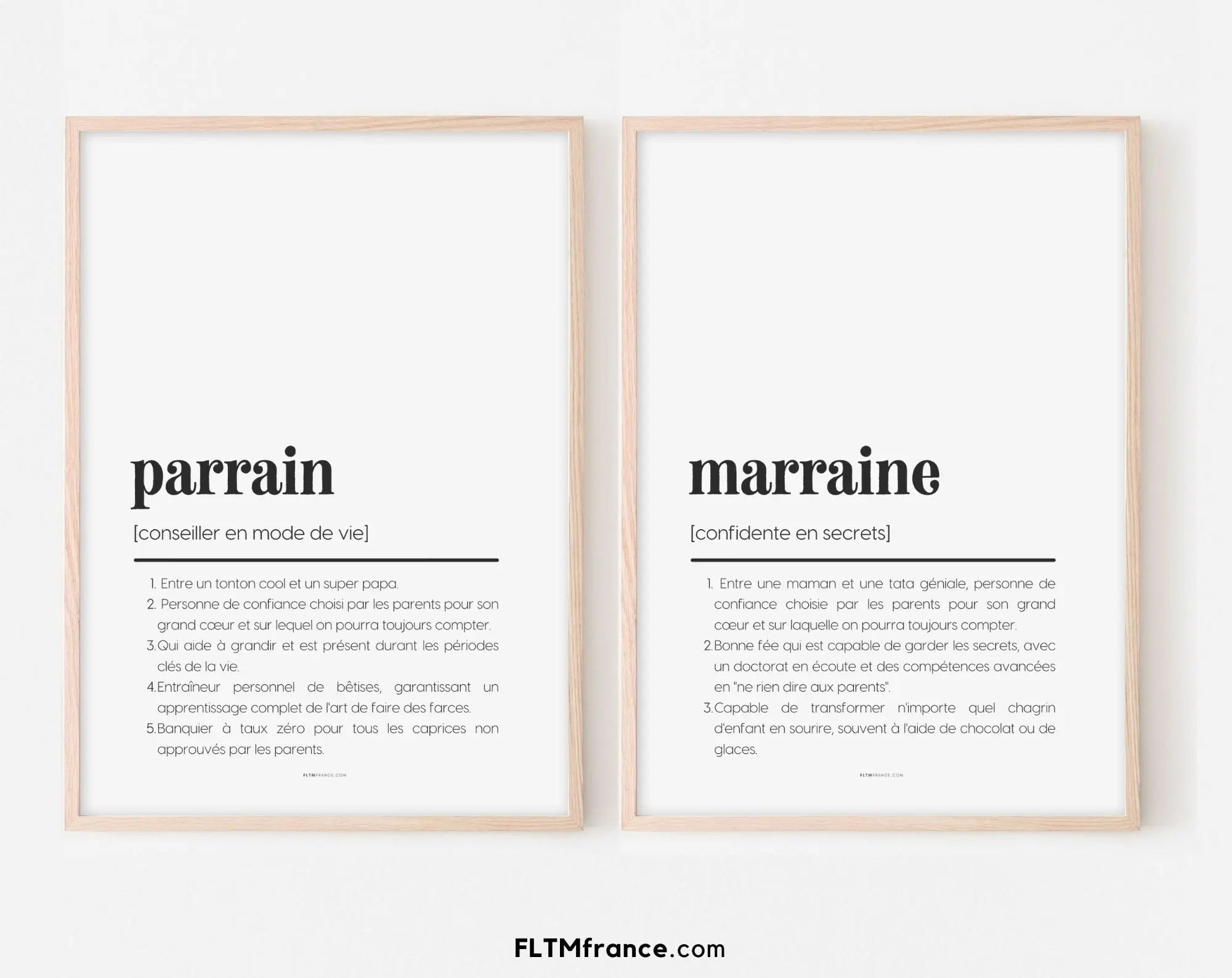 Pack de 2 Pósters Definición Padrino y Madrina
