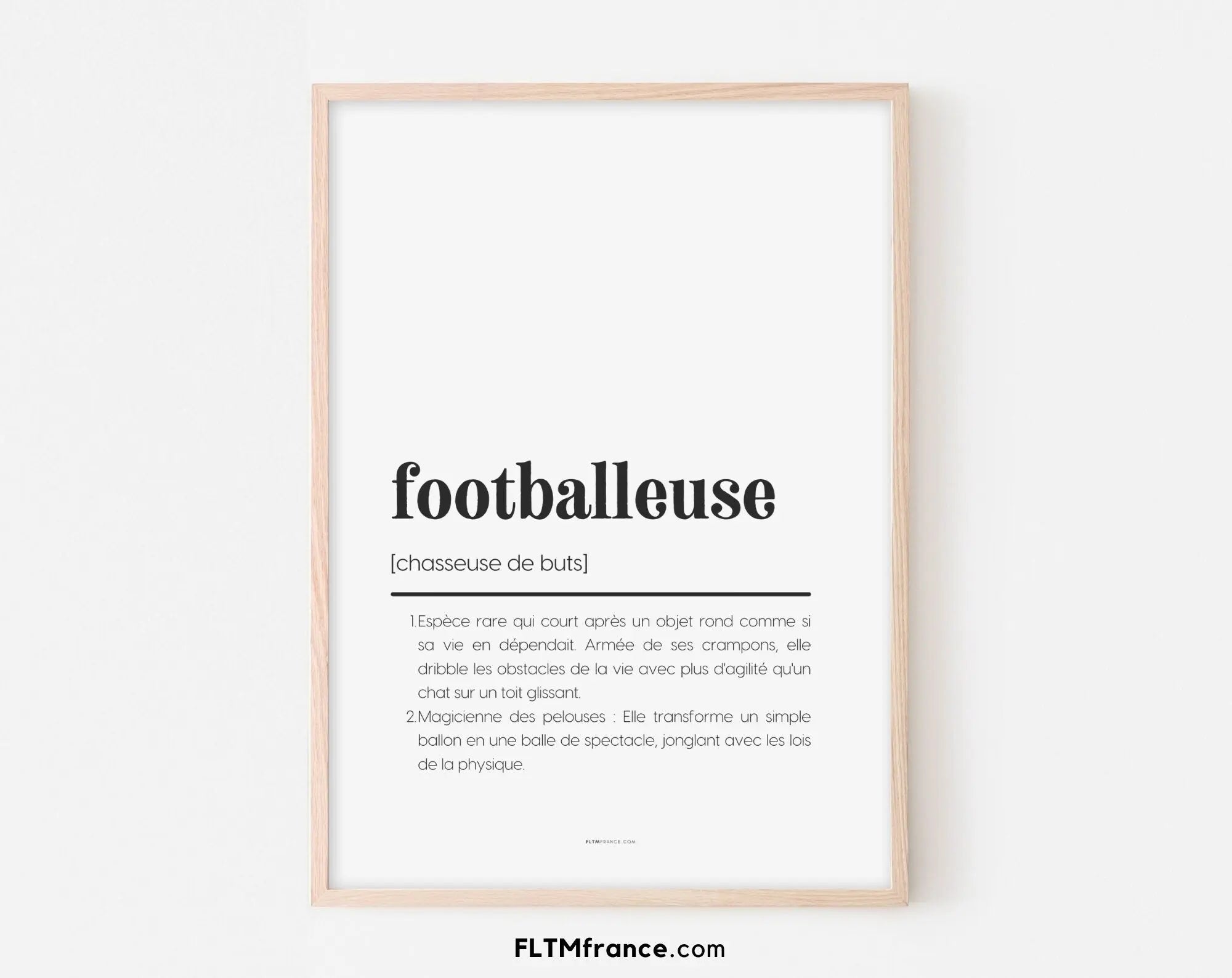 Affiche définition footballeuse - Affiche définition humour sport FLTMfrance