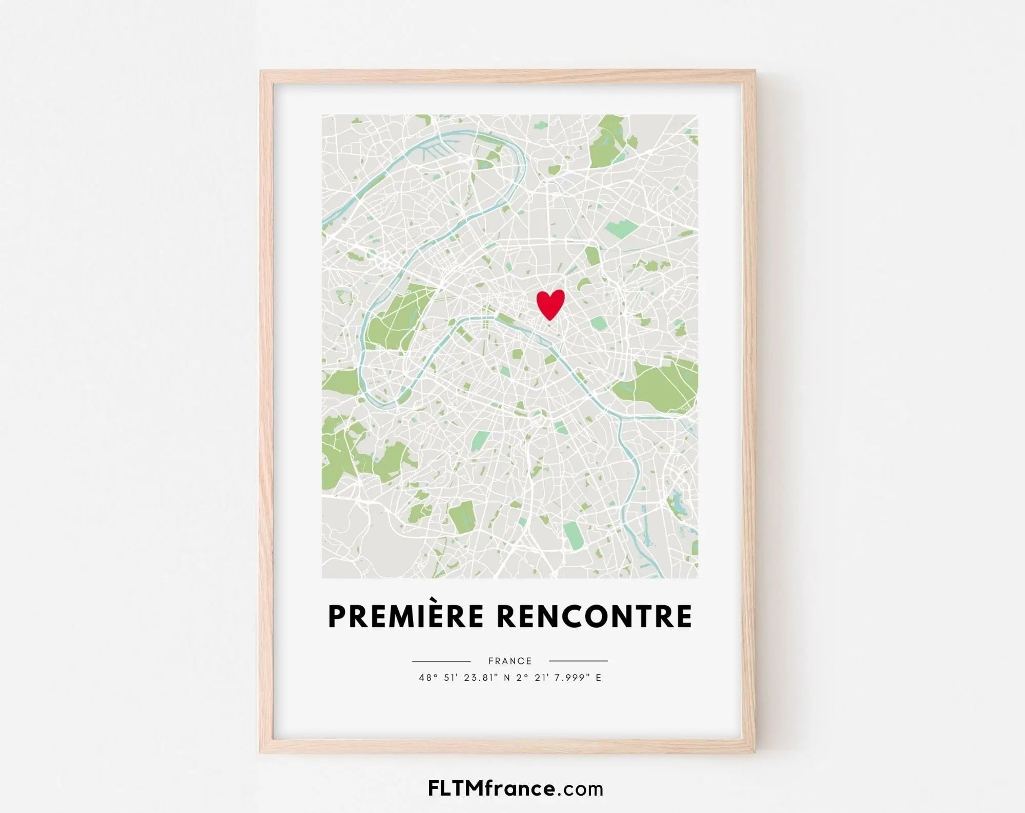 Première rencontre - Affiche carte de ville personnalisée FLTMfrance