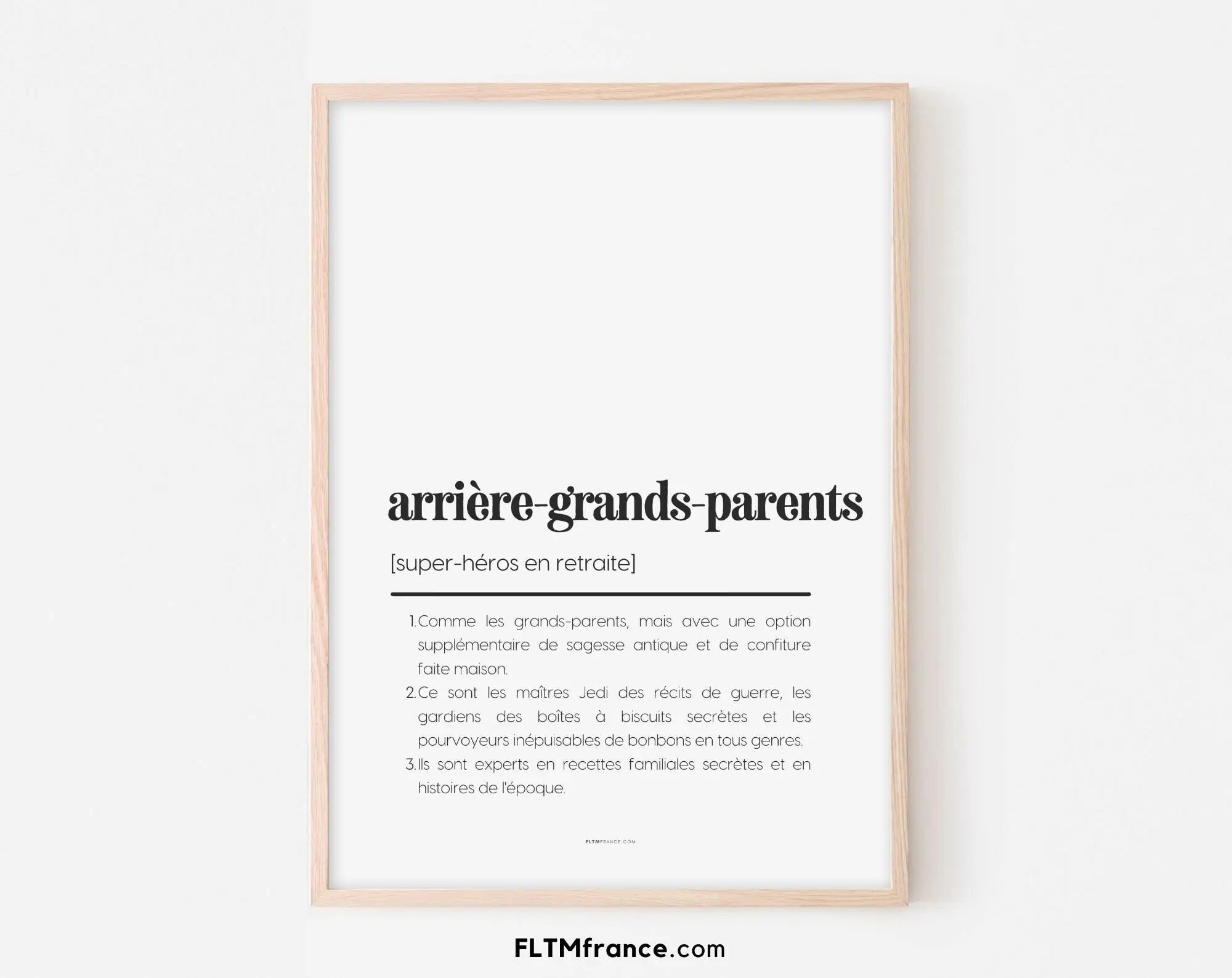 Affiche définition arrière grands-parents - Affiche définition humour FLTMfrance