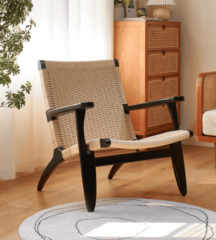 Alagan Wooden Woven Reading Armchair