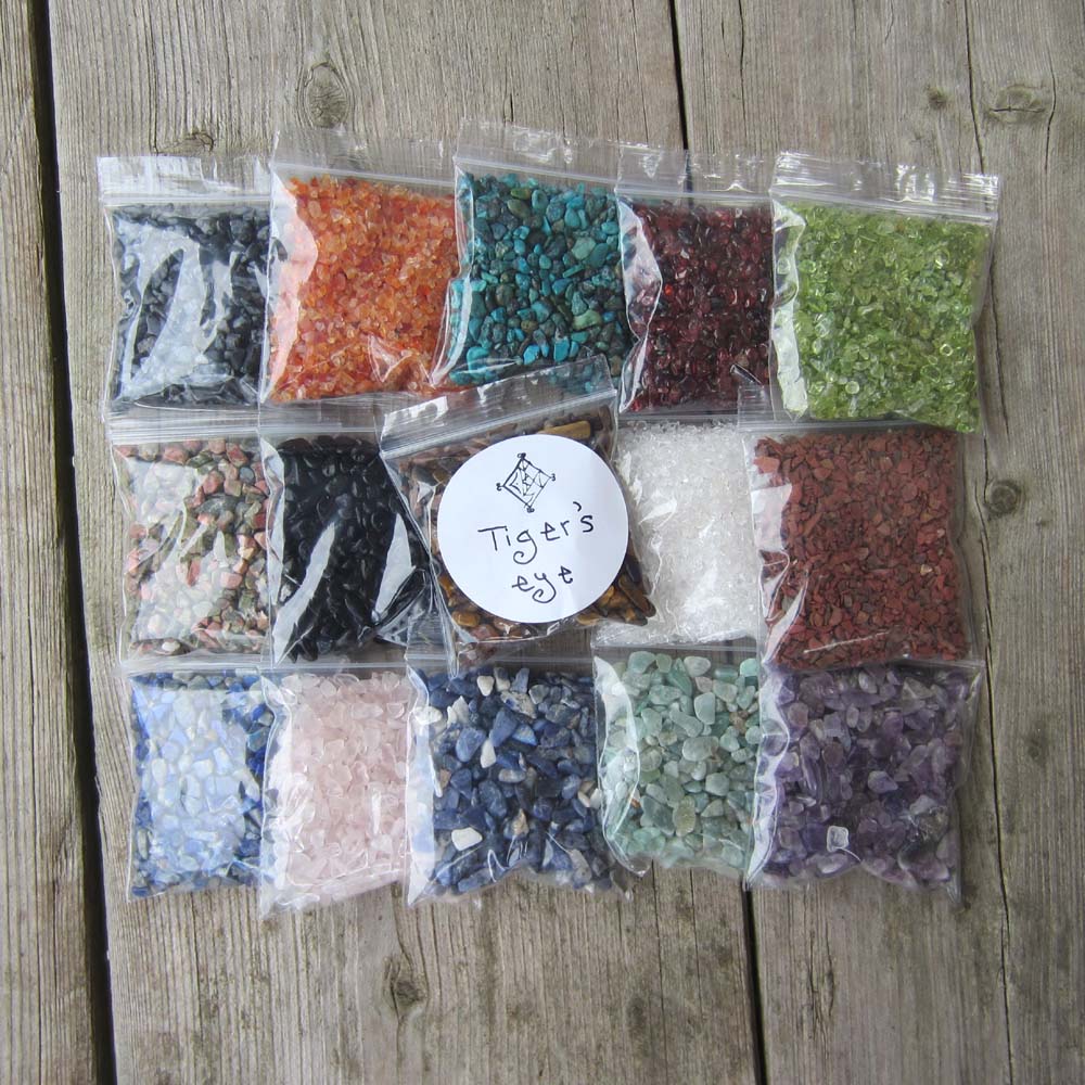 Set of 15 Crushed Crystals and Gemstones | White Moon Witchcraft