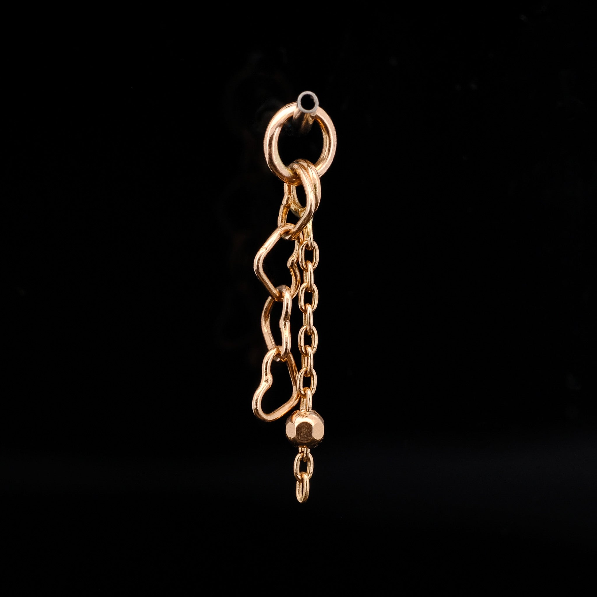 Heart Chain Assemblage Charm - Rose Gold