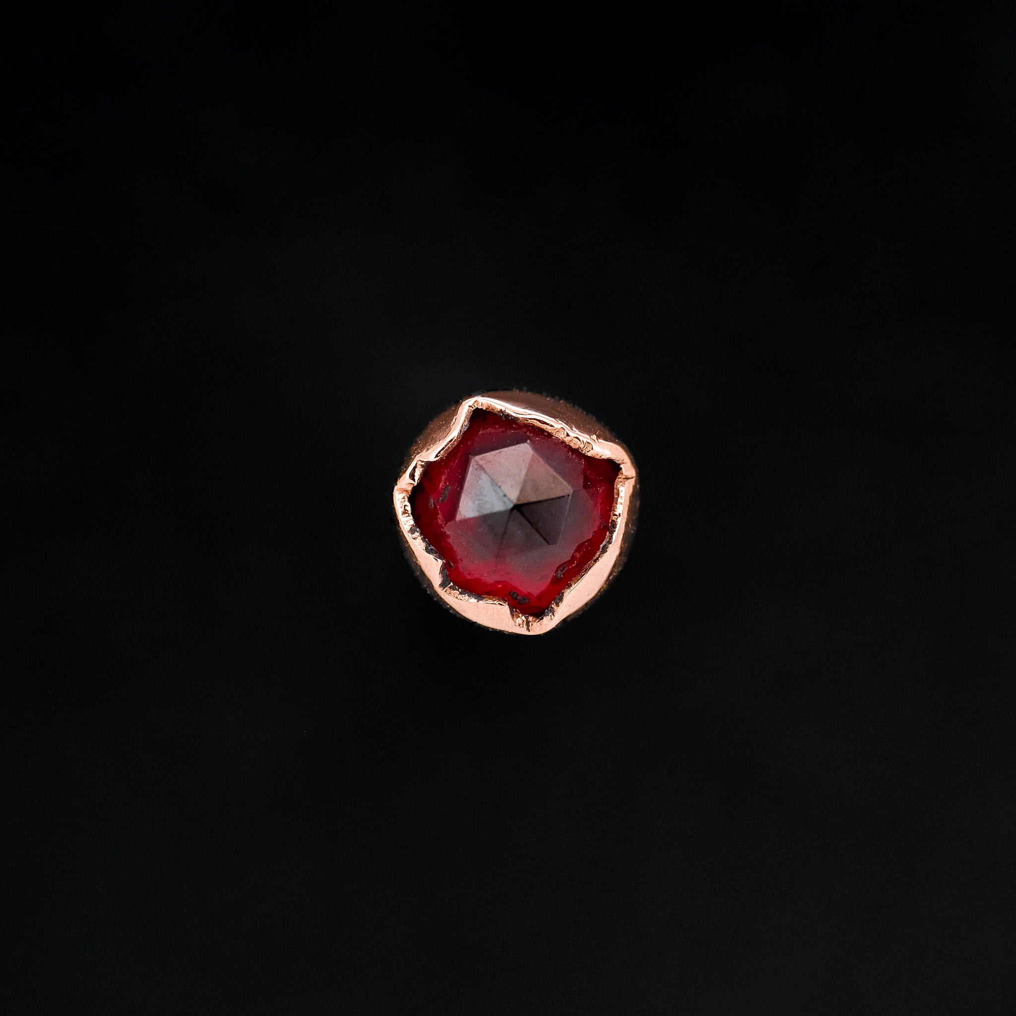 Garnet in 14k Rose Gold - Threadless End