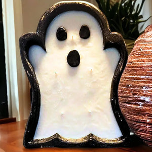 Hand Carved Wooden Bowl Candle - Ghost (15oz Organic Soy Wax) - Dressy Creations Wholesale