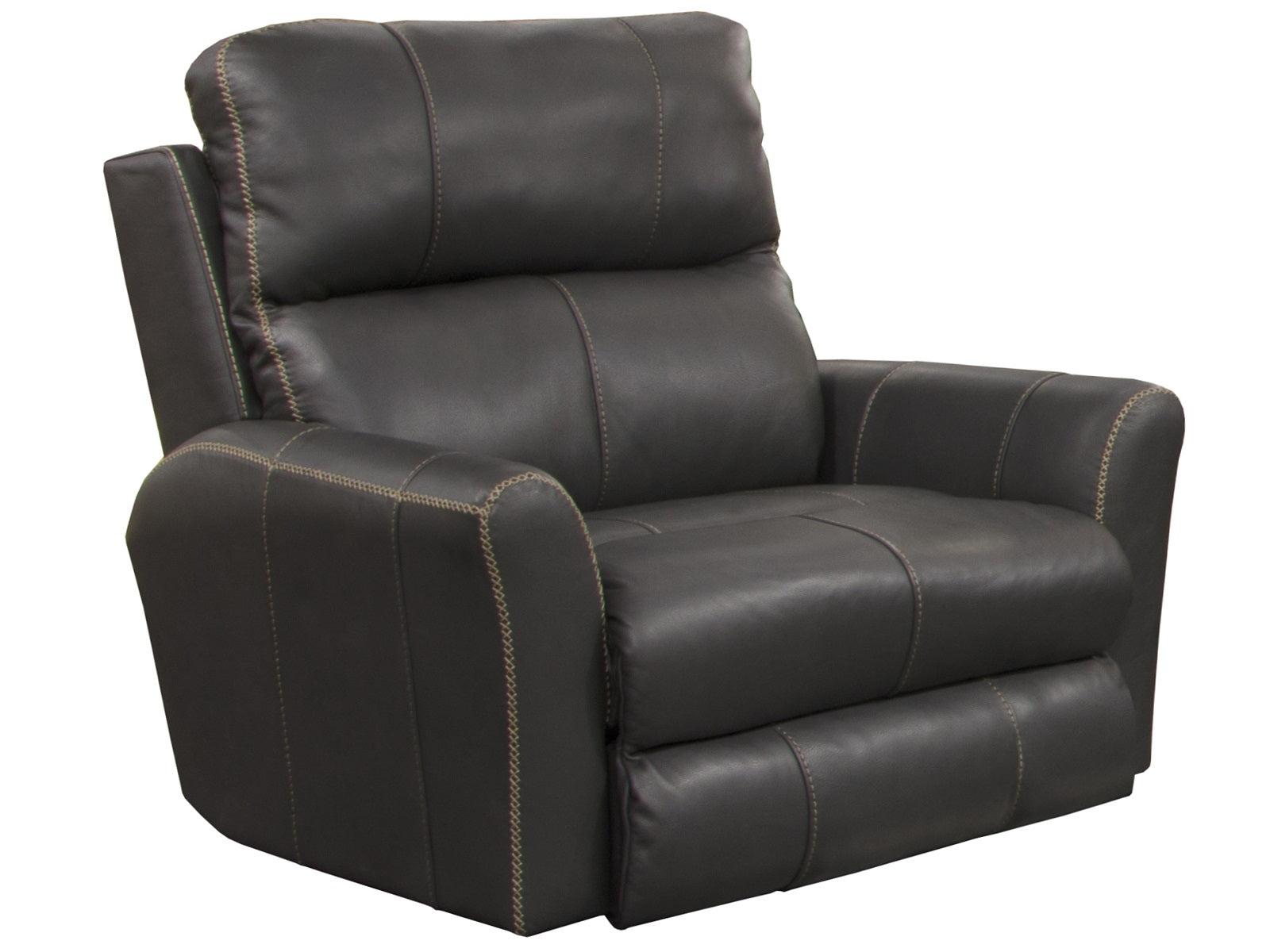 Catnapper Furniture Mara Voice Power Headrest with Lumbar Power Lay Flat Recliner in Anthracite