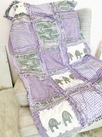Elephant Purple Crib Bedding