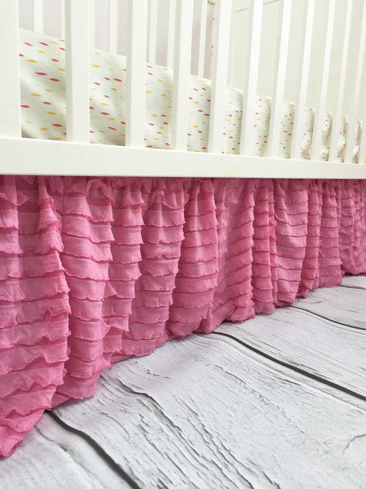 baby girl crib skirt