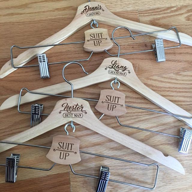 Groom Hanger Suit Up Hanger Personalized Wedding Hangers