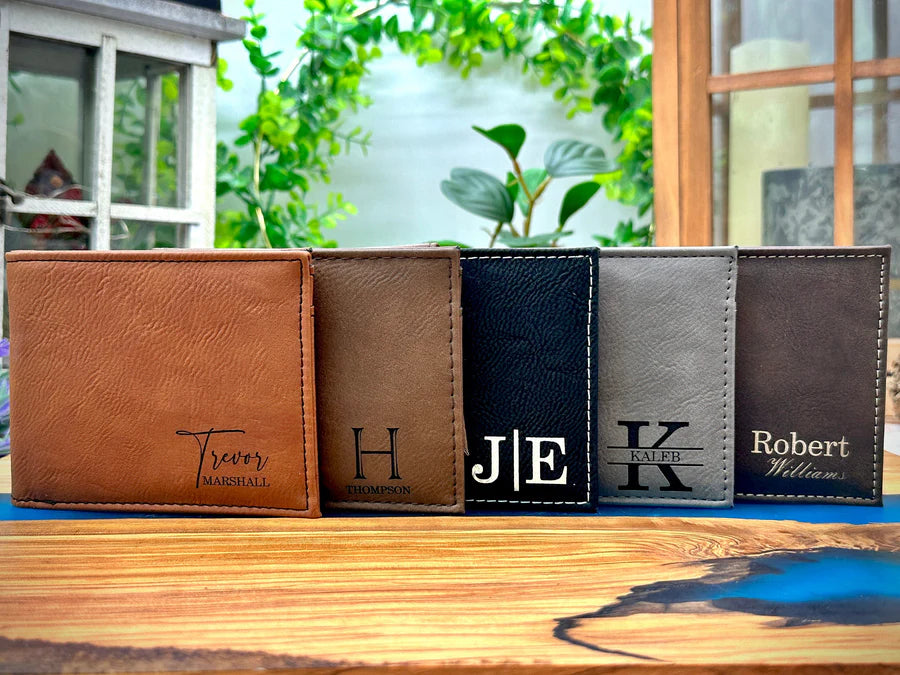 Engraved Leather Wallet
