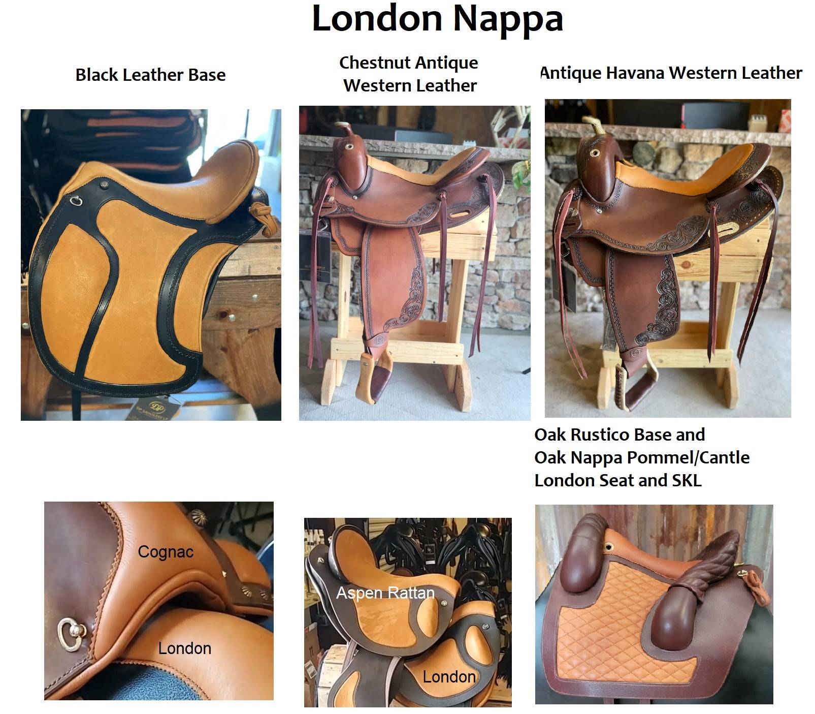 DP Saddlery London Nappa Saddle Leather Color Options