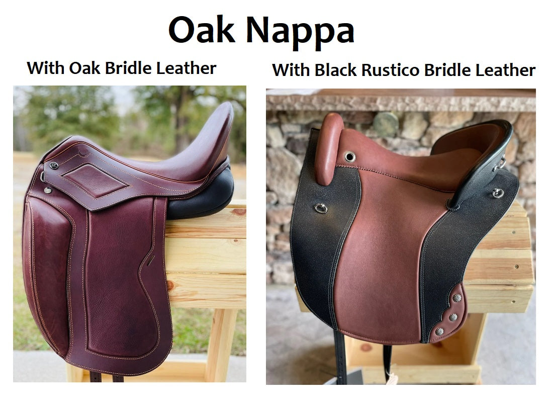 DP Saddlery Oak Brown Nappa Leather Saddle Options
