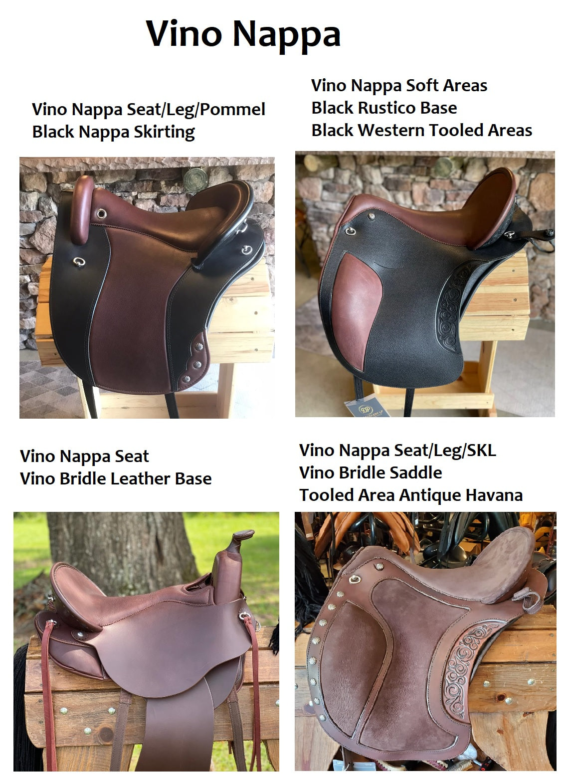 DP Saddlery Vino Nappa Saddle Leather Color Options