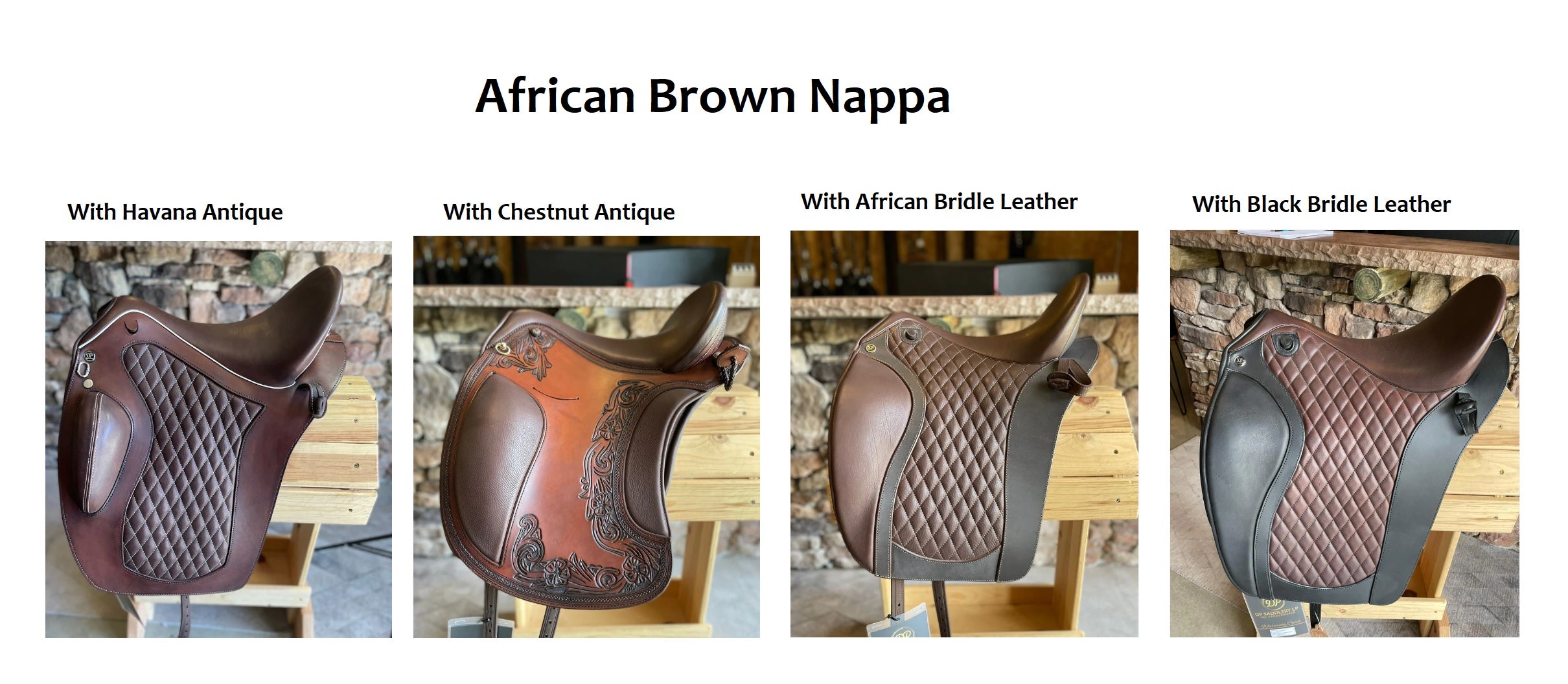 DP Saddlery African Brown Nappa Saddle Leather options