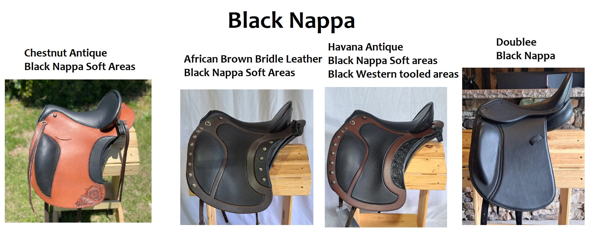 DP Saddlery Black Nappa Saddle Leather Color Options