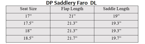 Faro DL DP Dressage flap and seat length