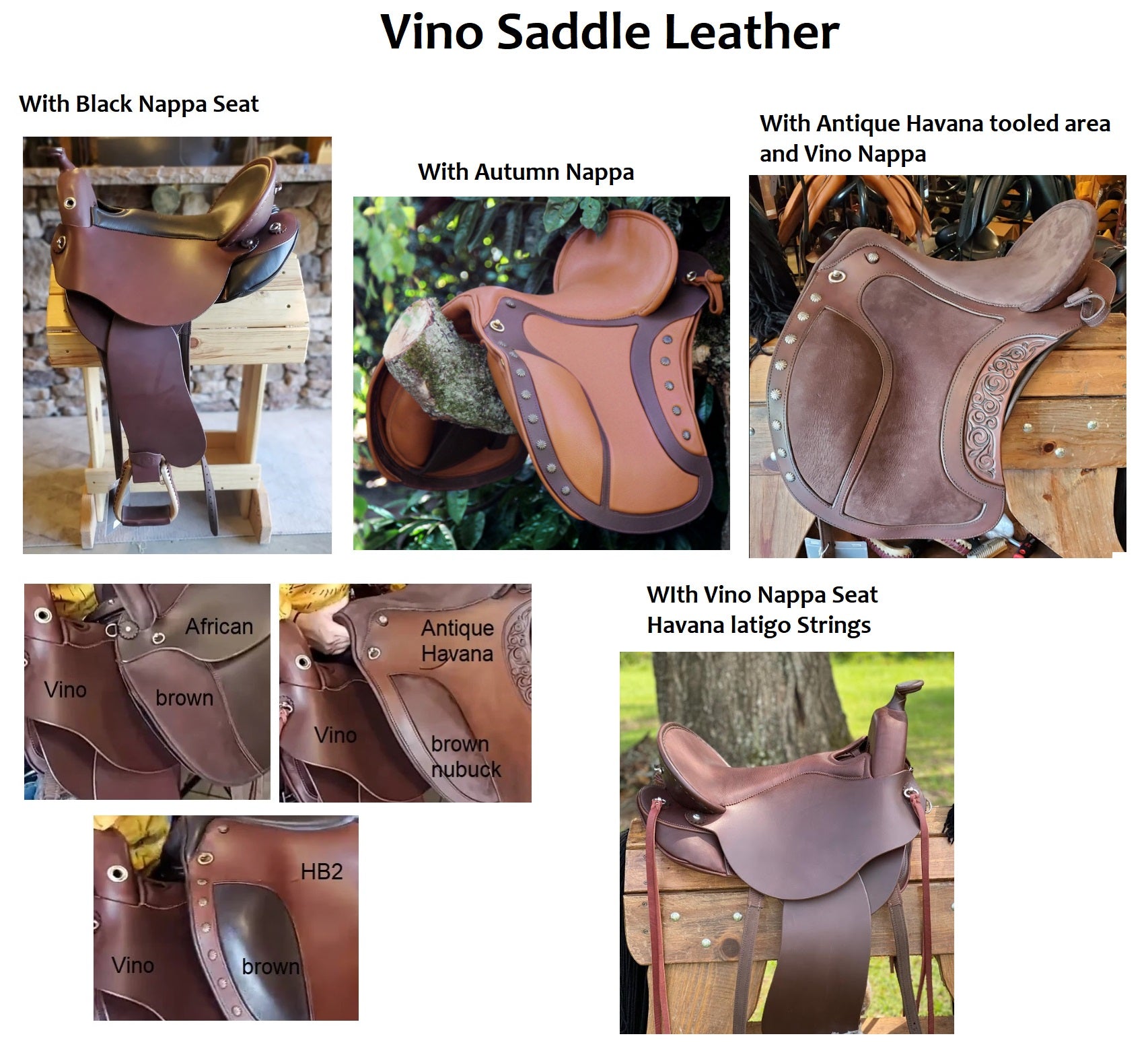 DP Saddlery Vino Saddle leather options