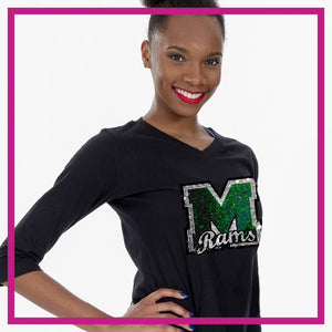 Marshfield Rams Football Tee with Rhinestone Logo