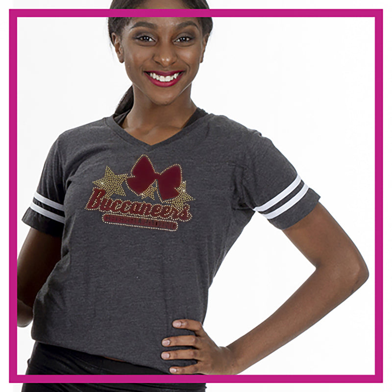 CHYCP Buccaneers Bling Fitted Short Sleeve Shirt with Rhinestone Logo -  Glitterstarz