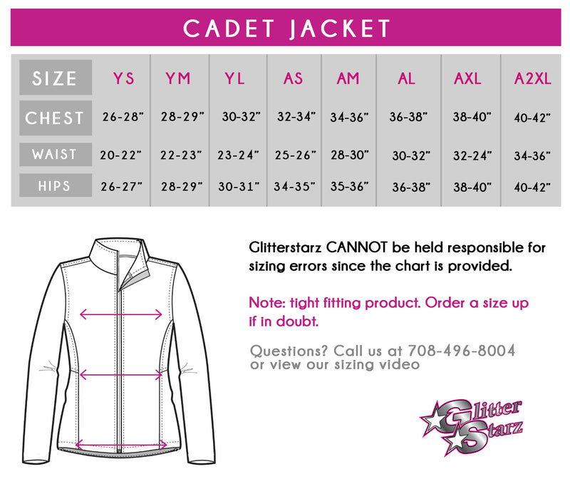 Island Tumblers Gymnastics Bling Cadet Jacket with Rhinestone Logo