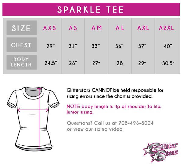 GlitterStarz GlitterGirl Fashion Bling Sparkle Tee with Rhinestone Log ...