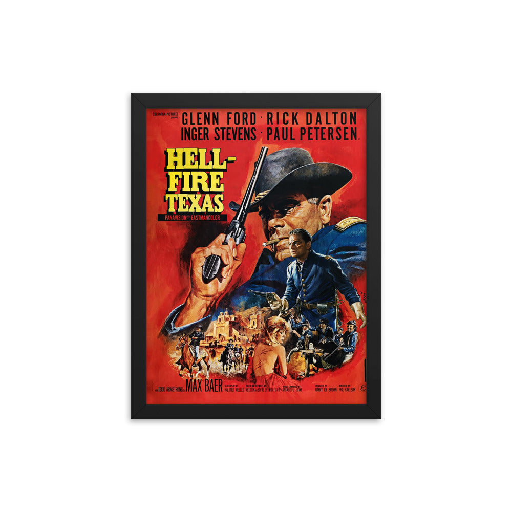 Hell Fire Texas Framed Poster Once Upon A Time In Hollywood Replicapropstore