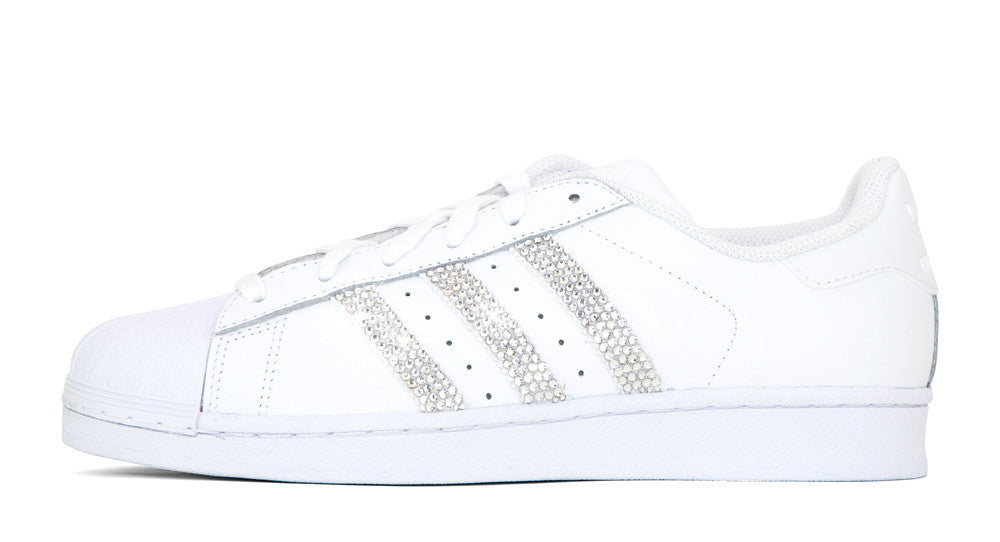 White Adidas Originals Glitter Stripes 