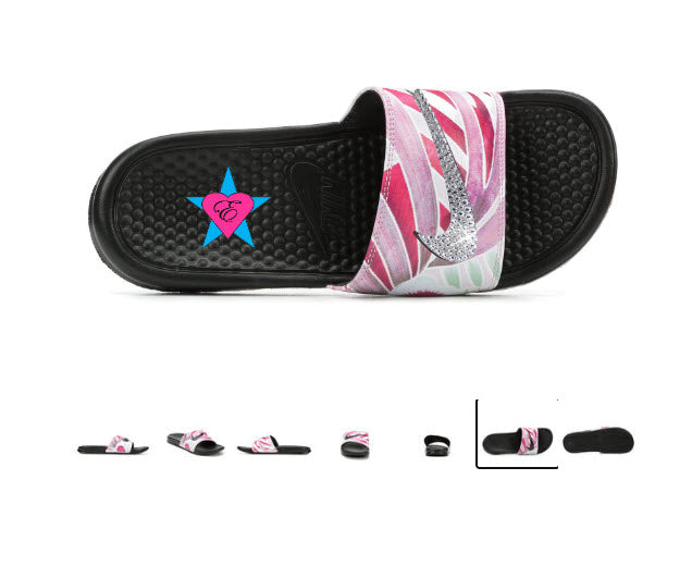 nike benassi slides pink