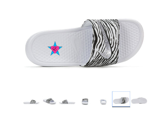 zebra nike slides