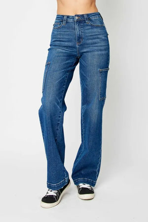 Judy Blue Full Size High Waist Cargo Jeans - Dixie Hike & Style