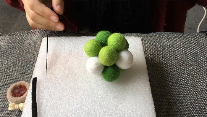 How to make needle felted Christmas potted tree with felted balls