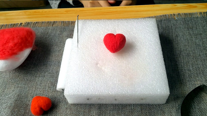 How to make needle felted wool heart