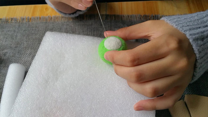 How to make needle felted cute green monster