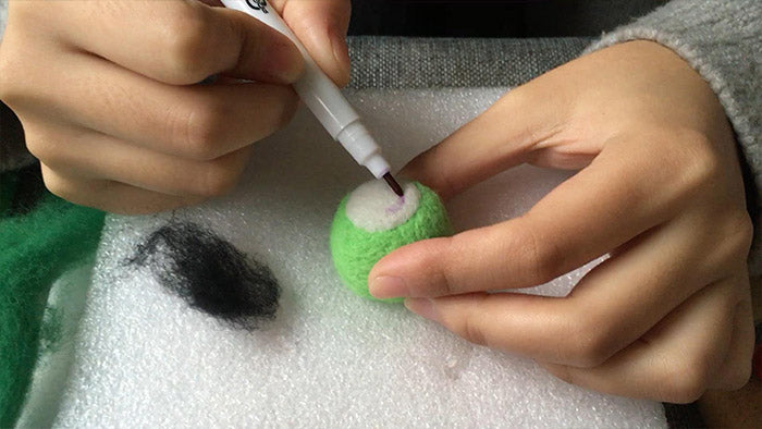 How to make needle felted cute green monster