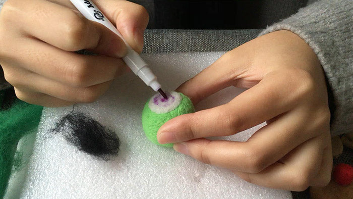 How to make needle felted cute green monster