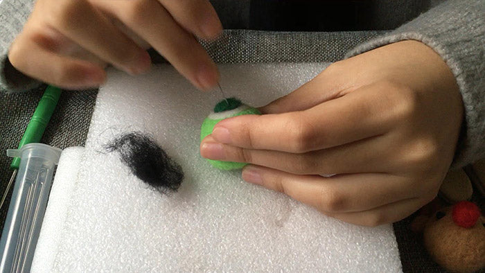 How to make needle felted cute green monster