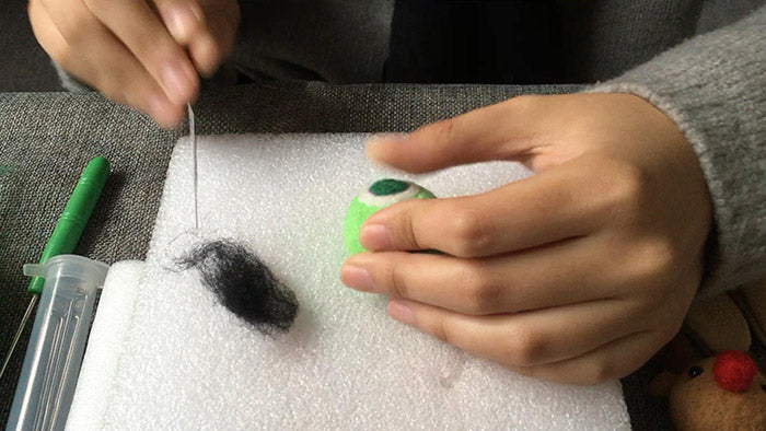 How to make needle felted cute green monster