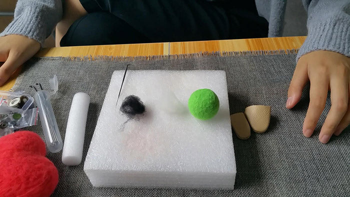 How to make needle felted cute green monster