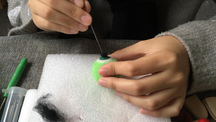 How to make needle felted cute green monster