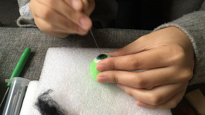 How to make needle felted cute green monster