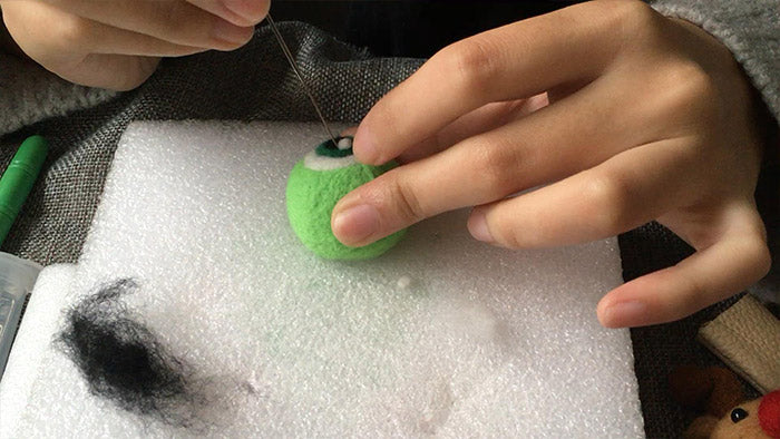 How to make needle felted cute green monster