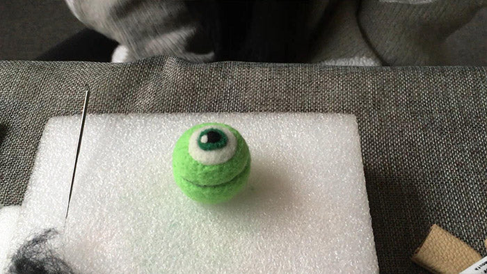 How to make needle felted cute green monster