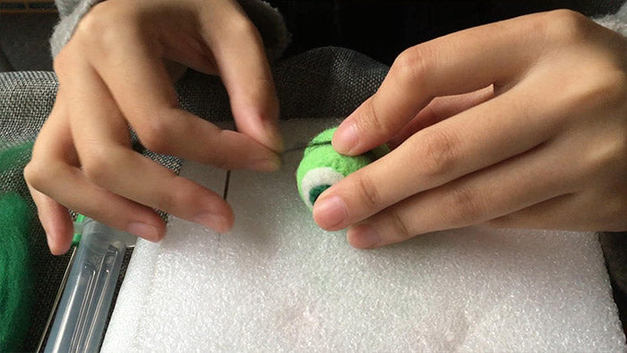 How to make needle felted cute green monster