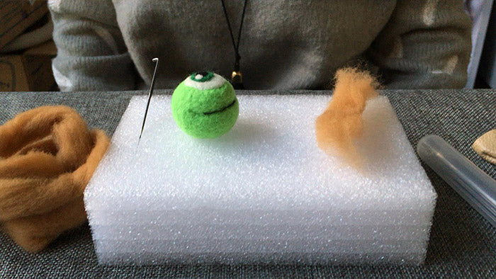 How to make needle felted cute green monster