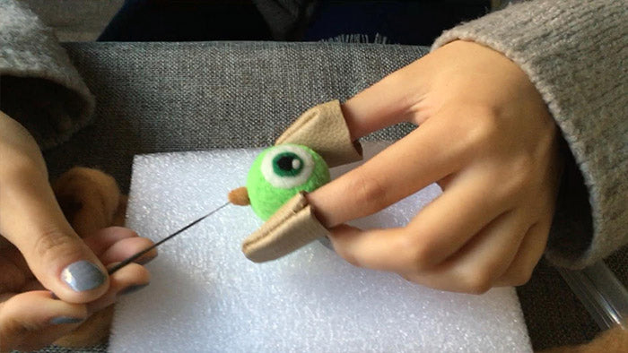 How to make needle felted cute green monster