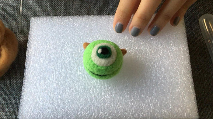 How to make needle felted cute green monster