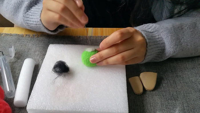 How to make needle felted cute green monster