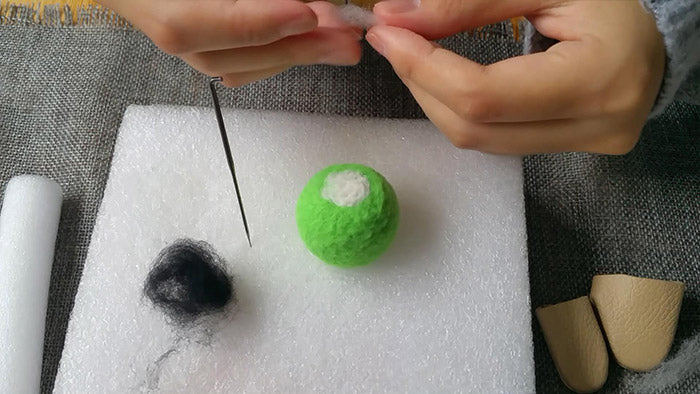 How to make needle felted cute green monster