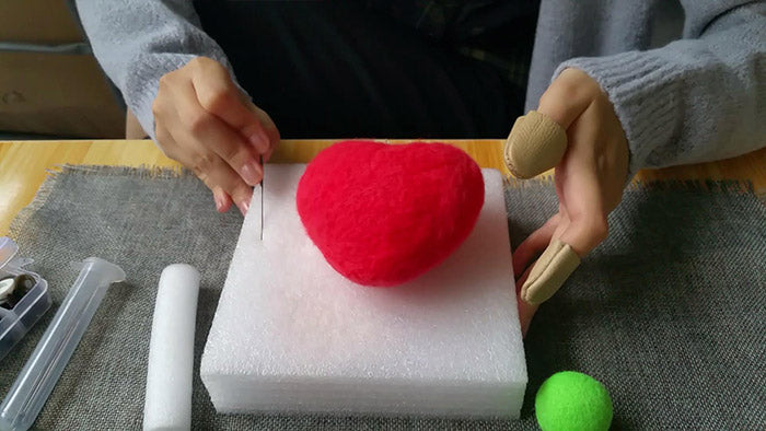 How to make needle felted wool heart 2