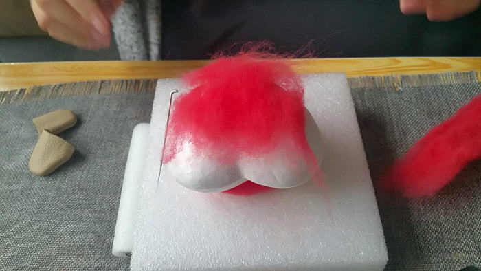 How to make needle felted wool heart 2